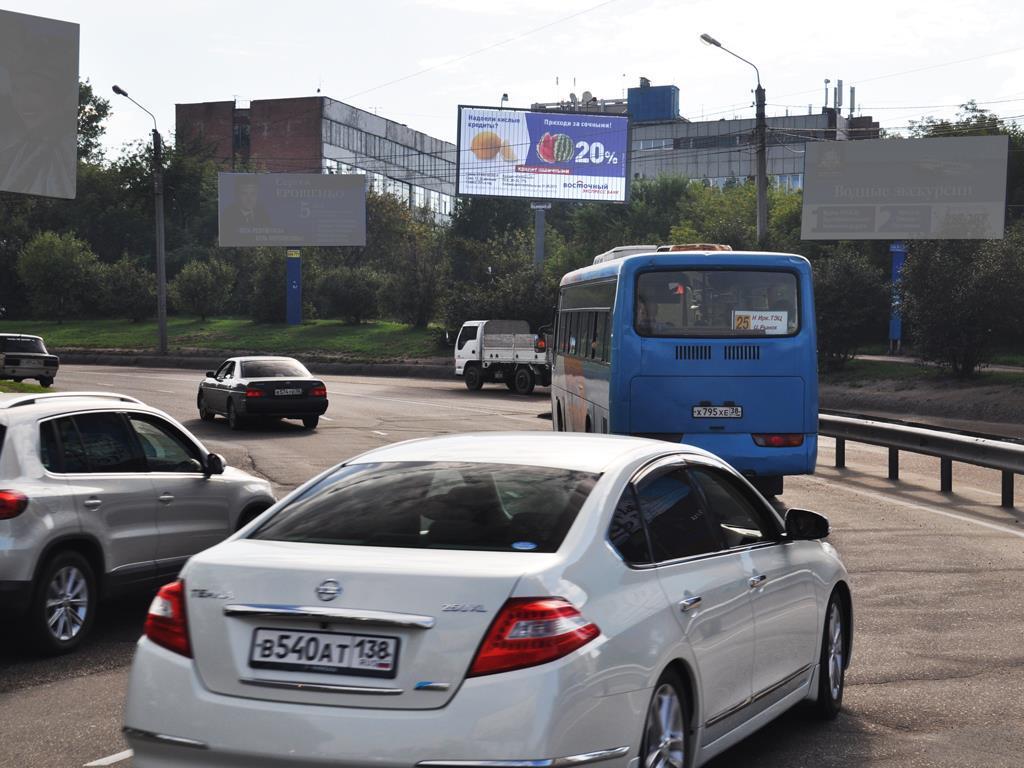 Фотография рекламного носителя, тип: Билборд 3x6, адрес: Боткина ул. Х Джамбула ул., Иркутск, Иркутская область, Россия. Сторона А1-А3 №1075271