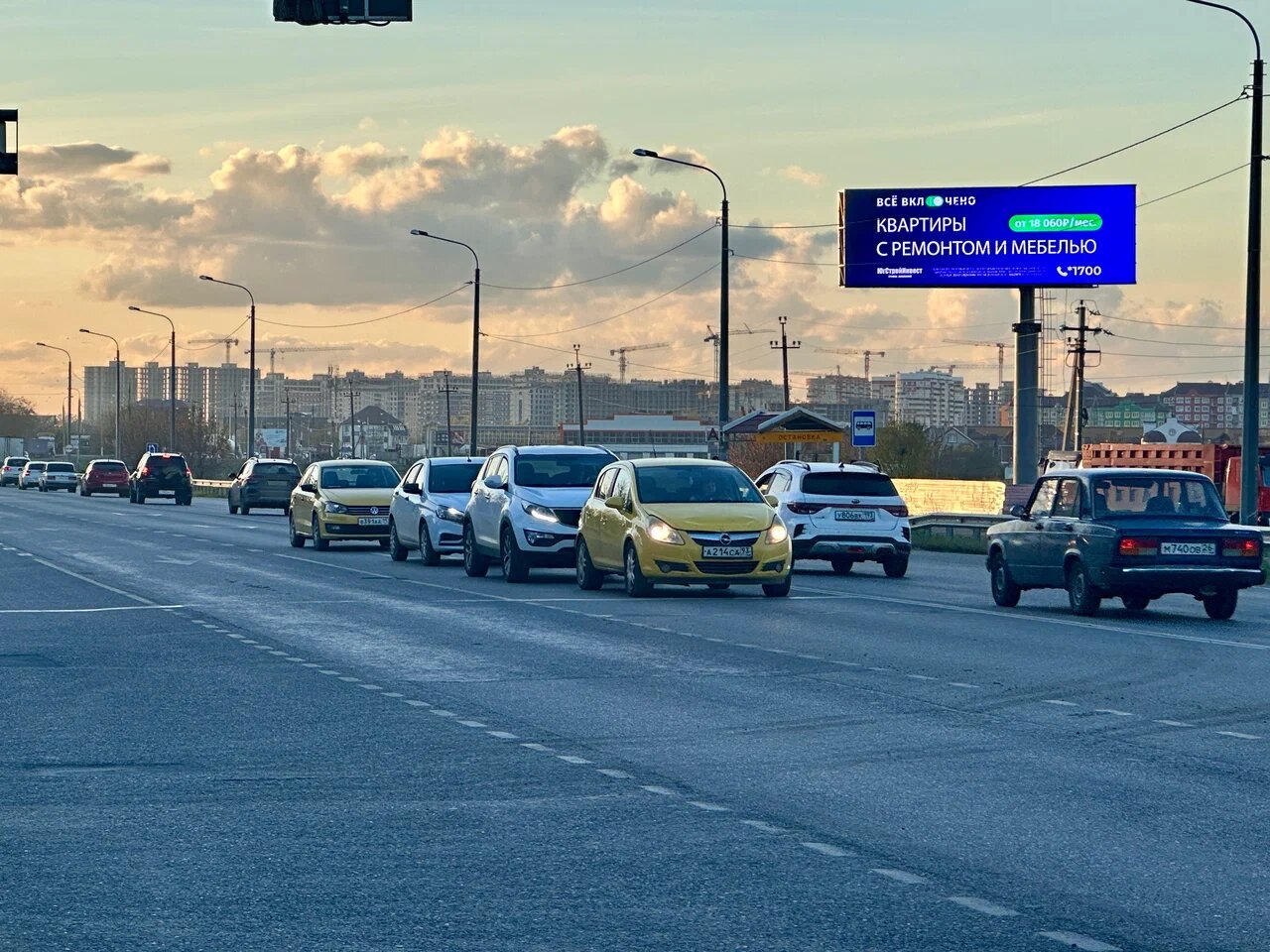 Фотография рекламного носителя, тип: Суперсайт 5x15, адрес: Покрышкина ул., д.3/1, Краснодар, Краснодарский край, Россия. Сторона A1-A10 №1085073