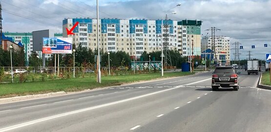 Фотография рекламного носителя, тип: Билборд 3x6, адрес: Северная ул. Х Интернациональная ул., озеро Комсомольское, Нижневартовск, Ханты-Мансийский автономный округ – Югра, Россия. Сторона Б №853727