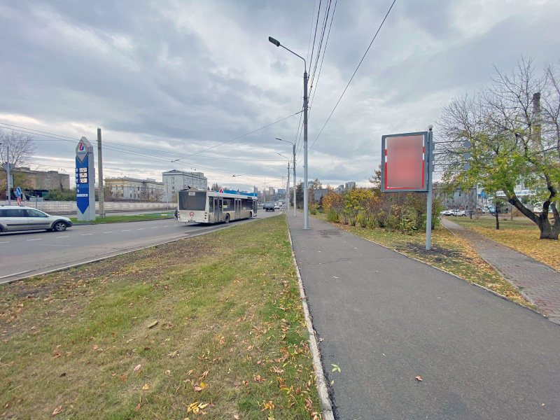 Фотография рекламного носителя, тип: Дорожный указатель, адрес: Копылова ул. X Республики ул., д.51, стр.1, Красноярск, Красноярский край, Россия. Сторона А №1097905