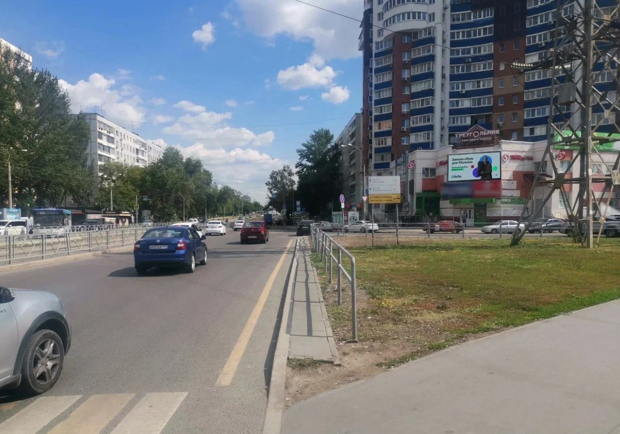 Фотография рекламного носителя, тип: Медиафасад, адрес: Московское ш. X Ново-Вокзальная ул., д.146А, Самара, Самарская область, Россия. Сторона A1-A10 №1325359