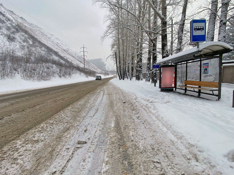Фотография рекламного носителя, тип: Остановка 1.8x1.2, адрес: Лесная ул., д.85, поз.2, Красноярск, Красноярский край, Россия. Сторона А №1097990