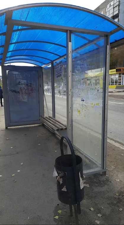 Фотография рекламного носителя, тип: Остановка 1.8x1.2, адрес: Политехническая ул. Х 3-й Товарный пр-зд., Саратов, Саратовская область, Россия. Сторона A №1078347