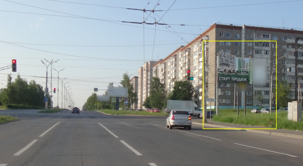 Фотография рекламного носителя, тип: Билборд 3x6, адрес: 40 лет Победы ул. Х Первомайская ул., Ижевск, Республика Удмуртия, Россия. Сторона А №658617