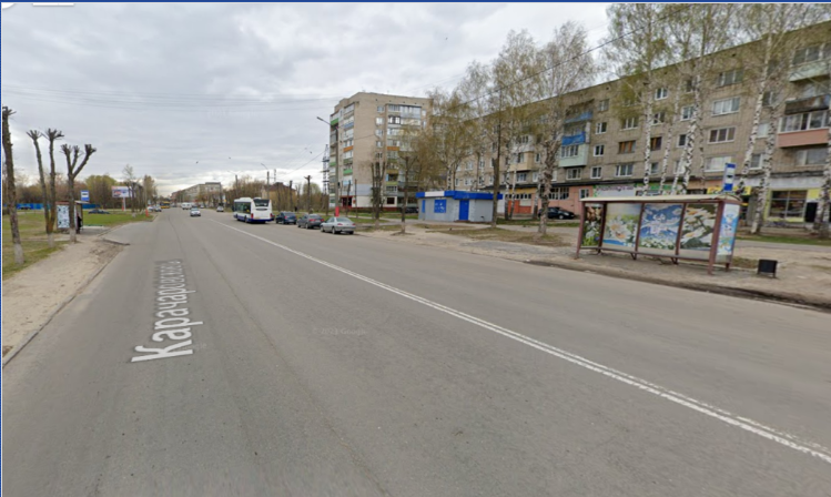 Фотография рекламного носителя, тип: Остановка 1.8x1.2, адрес: Карачаровское ш., в р-не м-на "Макаровский", Муром, Владимирская область, Россия. Сторона А №1097501