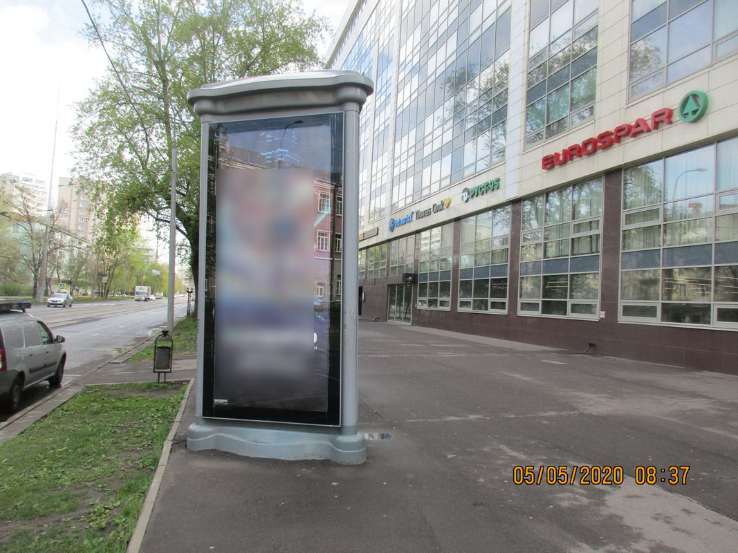 Фотография рекламного носителя, тип: Пиллар 3x1.4, адрес: Шаболовка ул., д.31, Москва, Россия. Сторона A1-А3 №365257