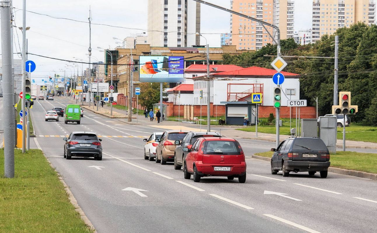 Фотография рекламного носителя, тип: Билборд 3x6, адрес: Вернадского пр-т., д.12, стр.Б, Москва, Россия. Сторона Аh1-Аh4 №874653