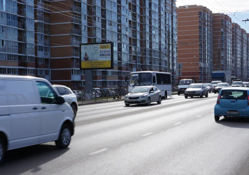 Фотография рекламного носителя, тип: Ситиборд 2.7x3.7, адрес: ул. Дзержинского, рядом 54/4, Краснодар, Краснодарский край, Россия. Сторона Б №1084388