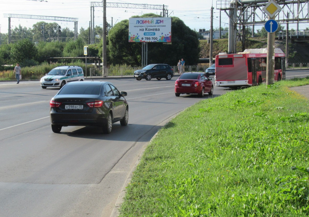 Фотография рекламного носителя, тип: Билборд 3x6, адрес: Герцена ул., д.124, Вологда, Вологодская область, Россия. Сторона Б №531748