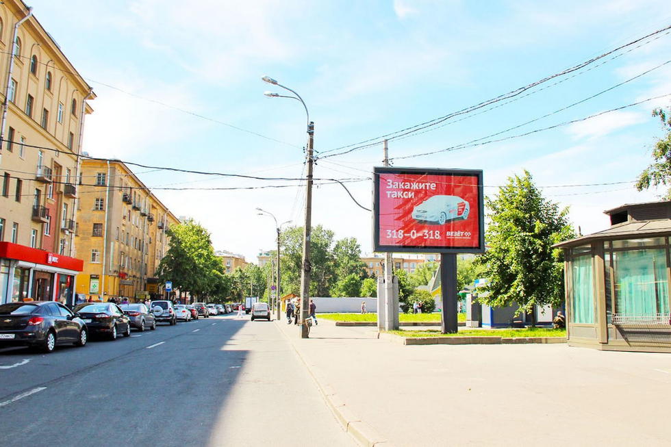 Фотография рекламного носителя, тип: Ситиборд 2.7x3.7, адрес: Матюшенко пер. Х Бабушкина ул., д.69, Санкт-Петербург, Россия. Сторона А1 №776125