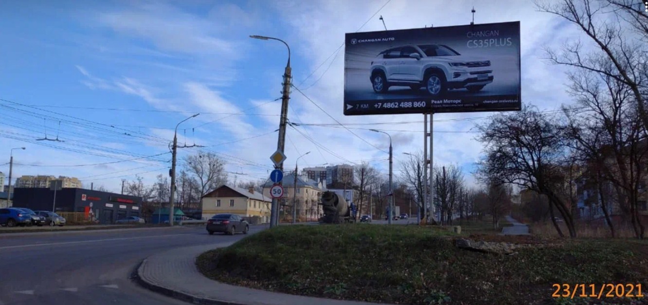 Фотография рекламного носителя, тип: Билборд 3x6, адрес: Московское ш., д.6, Орел, Орловская область, Россия. Сторона А №422340