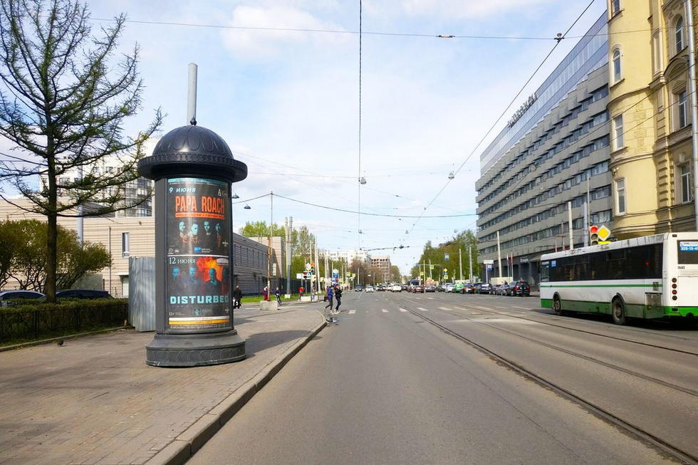 Фотография рекламного носителя, тип: Пиллар 3x1.4, адрес: Средний В.О. пр-т., д.93 Х Детская ул., Санкт-Петербург, Россия. Сторона Б №706985