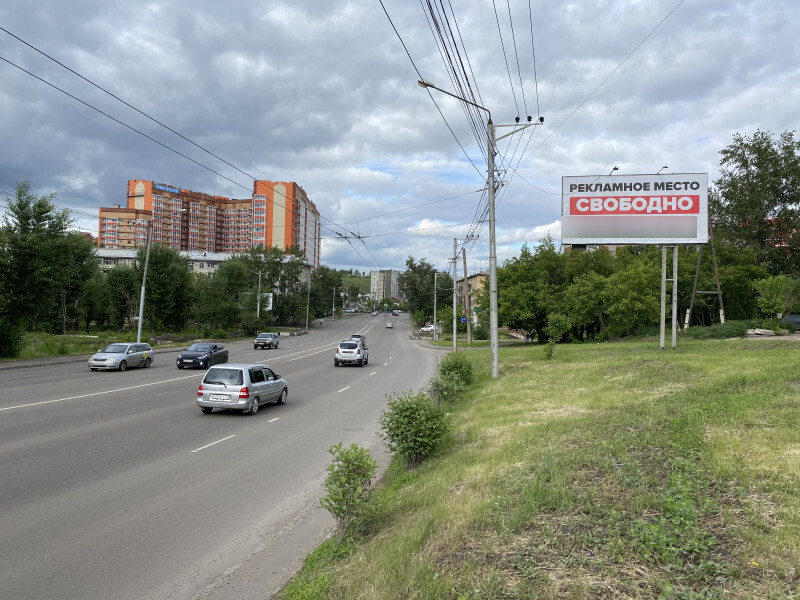 Фотография рекламного носителя, тип: Нестандартный билборд, адрес: Калинина ул., д.52/2, Красноярск, Красноярский край, Россия. Сторона А №779970