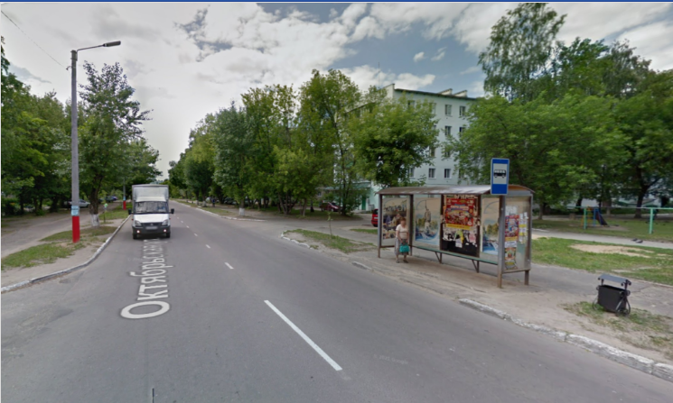 Фотография рекламного носителя, тип: Остановка 1.8x1.2, адрес: Октябрьская ул., в-не магазина Дикси, Муром, Владимирская область, Россия. Сторона А №1097543