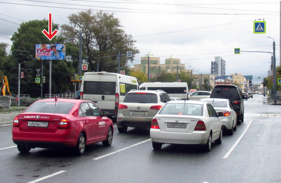 Фотография рекламного носителя, тип: Билборд 3x6, адрес: Труда ул. Х Красная ул., Геологический музей, Челябинск, Челябинская область, Россия. Сторона В №375727