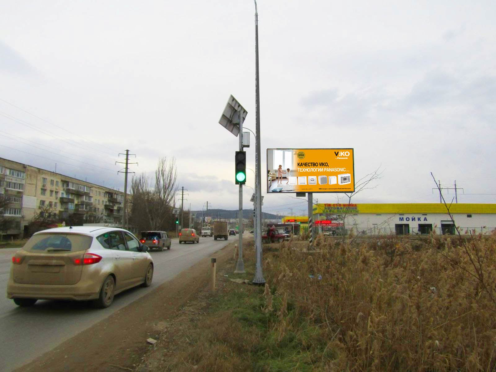 Фотография рекламного носителя, тип: Билборд 3x6, адрес: Керченское ш. Х Чкалова ул., Феодосия, Республика Крым, Россия. Сторона A №411558