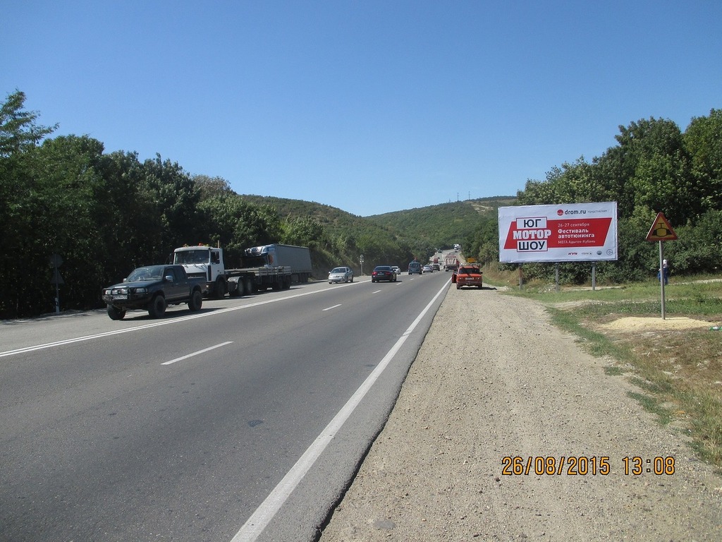 Фотография рекламного носителя, тип: Билборд 3x6, адрес: КТК а/д., перед спуском к посту Владимировка, Новороссийск, Краснодарский край, Россия. Сторона А №599569