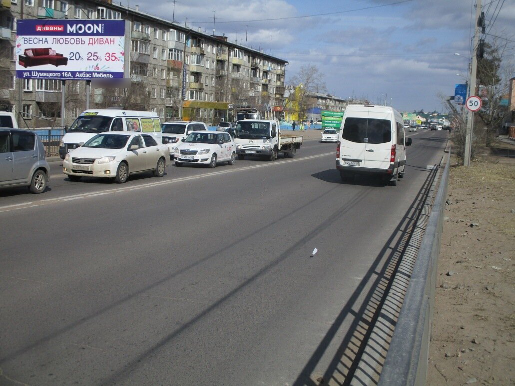 Фотография рекламного носителя, тип: Билборд 3x6, адрес: Шумяцкого ул. Х Жердева ул., поз.1, Улан-Удэ, Республика Бурятия, Россия. Сторона В №697203