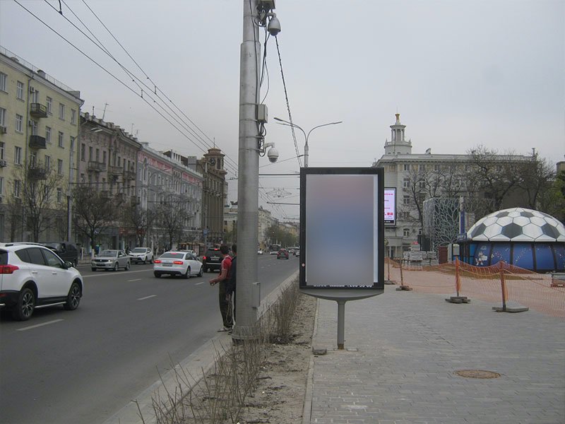 Фотография рекламного носителя, тип: Ситиформат 1.8x1.2, адрес: Большая Садовая ул., д.58, Ростов-на-Дону, Ростовская область, Россия. Сторона A1-A5 №688676