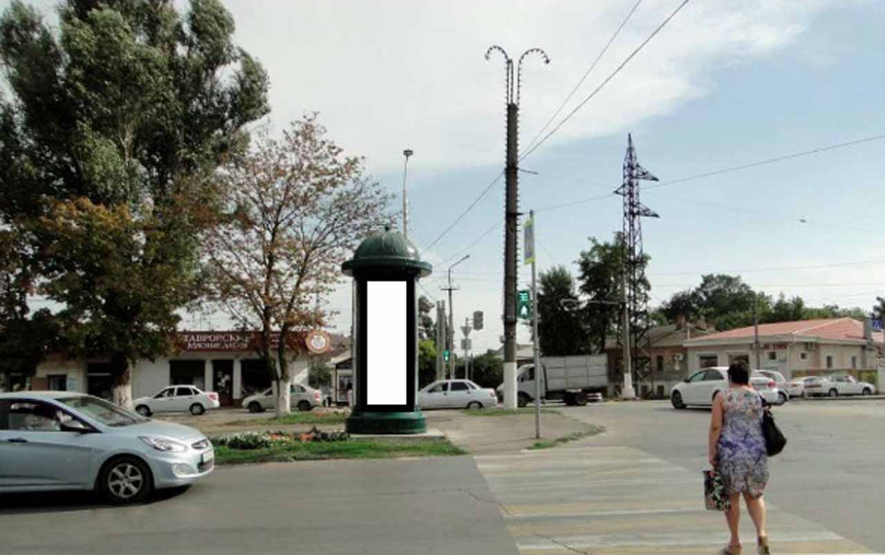 Фотография рекламного носителя, тип: Пиллар 3x1.4, адрес: Баклановский пр-т.Х Г. Петровой пер. Х Крылова ул. Поз.2, Новочеркасск, Ростовская область, Россия. Сторона Б №1093392