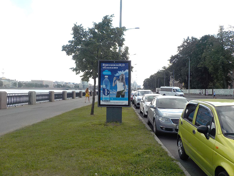 Фотография рекламного носителя, тип: Ситиформат 1.8x1.2, адрес: Аптекарская наб., д.6, Санкт-Петербург, Россия. Сторона В №636002