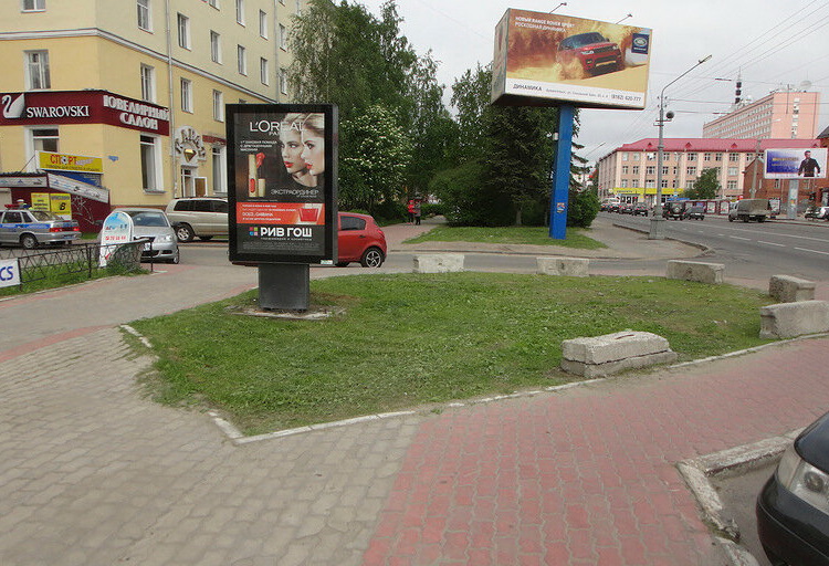 Фотография рекламного носителя, тип: Ситиформат 1.8x1.2, адрес: Троицкий пр-т., д.21, поз.1, Архангельск, Архангельская область, Россия. Сторона Б №819744