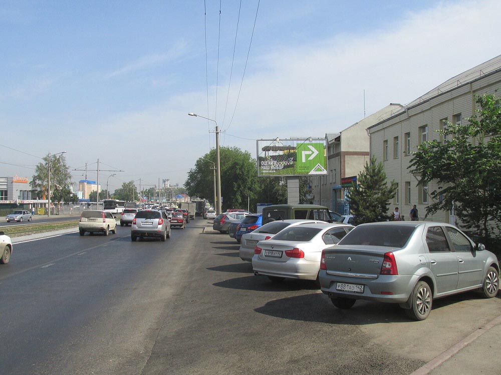 Фотография рекламного носителя, тип: Билборд 3x6, адрес: Кузнецкий пр-т., д.102, Кемерово, Кемеровская область, Россия. Сторона А1-А3 №846887