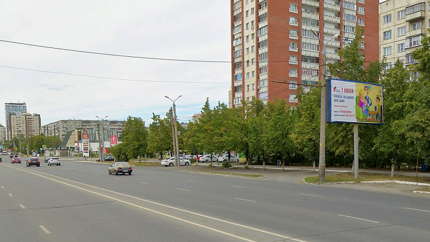 Фотография рекламного носителя, тип: Билборд 3x6, адрес: Комсомольский пр-т., д.66, Челябинск, Челябинская область, Россия. Сторона A №954261