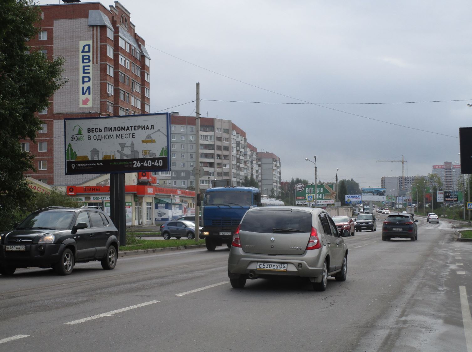 Фотография рекламного носителя, тип: Билборд 3x6, адрес: Окружное ш. Х Ленинградская ул., поз.1, Вологда, Вологодская область, Россия. Сторона Б №644596