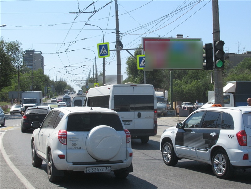 Фотография рекламного носителя, тип: Билборд 3x6, адрес: Ополченская ул., д.22, Волгоград, Волгоградская область, Россия. Сторона А1-А3 №596148