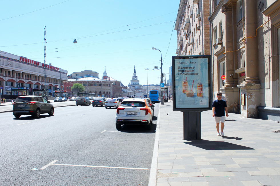 Фотография рекламного носителя, тип: Ситиформат 1.8x1.2, адрес: Краснопрудная ул., д.3/5, Москва, Россия. Сторона А №334658