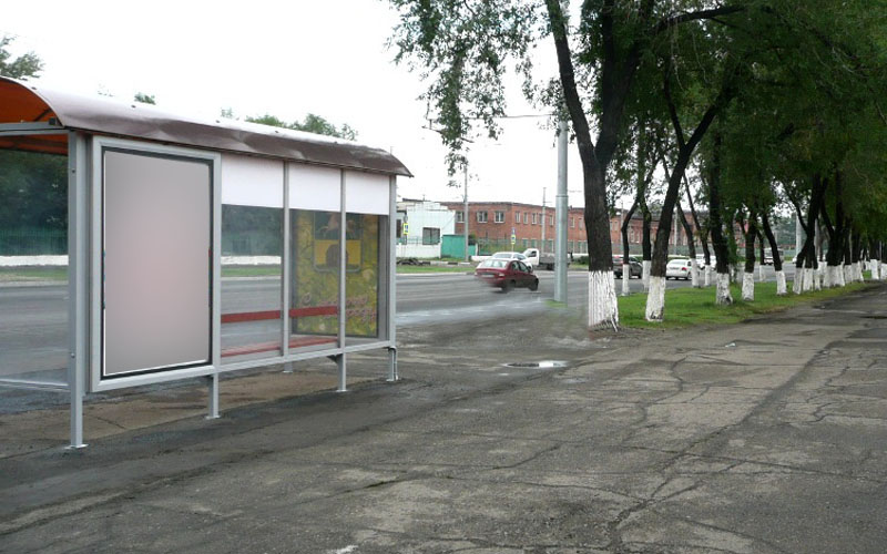 Фотография рекламного носителя, тип: Остановка 1.8x1.2, адрес: Курако ул., д.53, Новокузнецк, Кемеровская область, Россия. Сторона А4 №668093