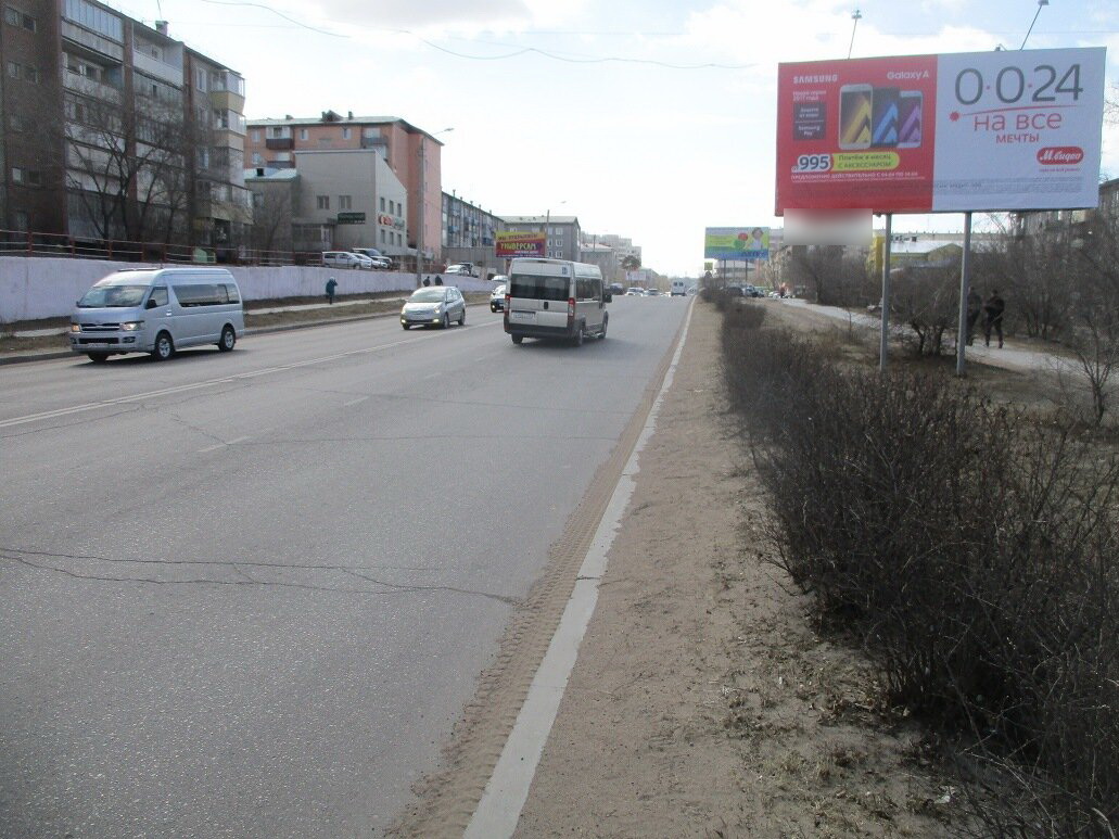 Фотография рекламного носителя, тип: Билборд 3x6, адрес: Шумяцкого ул., напротив ТЦ Акбэс, Улан-Удэ, Республика Бурятия, Россия. Сторона А №697208