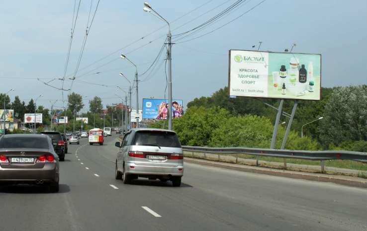Фотография рекламного носителя, тип: Билборд 3x6, адрес: Комсомольский пр-т., мост, поз. 2, Томск, Томская область, Россия. Сторона A №296787