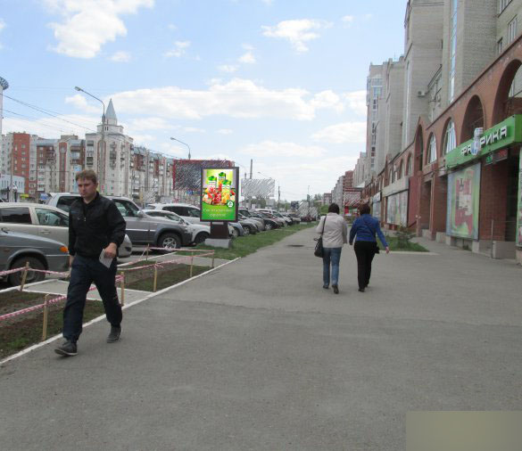 Фотография рекламного носителя, тип: Ситиформат 1.8x1.2, адрес: Маршала Жукова ул., д.76, поз.4, Омск, Омская область, Россия. Сторона А №420890