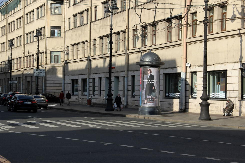 Фотография рекламного носителя, тип: Пиллар 3x1.4, адрес: Невский пр-т., д.146 Х Полтавская ул., Санкт-Петербург, Россия. Сторона А №639636