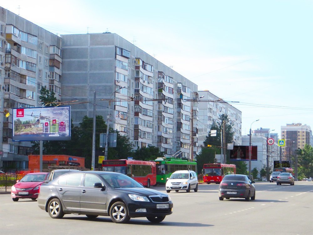 Фотография рекламного носителя, тип: Билборд 3x6, адрес: Фучика ул., д.110 Х Минская ул., Казань, Республика Татарстан, Россия. Сторона B №761282