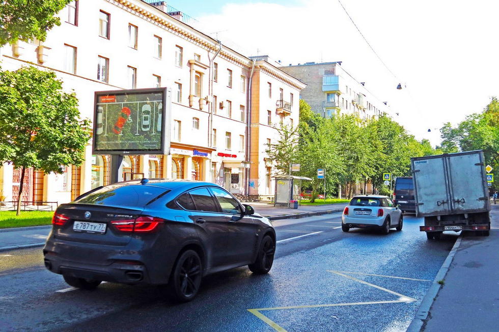 Фотография рекламного носителя, тип: Ситиборд 2.7x3.7, адрес: Скобелевский пр-т., д.17м, Санкт-Петербург, Россия. Сторона Б №836427