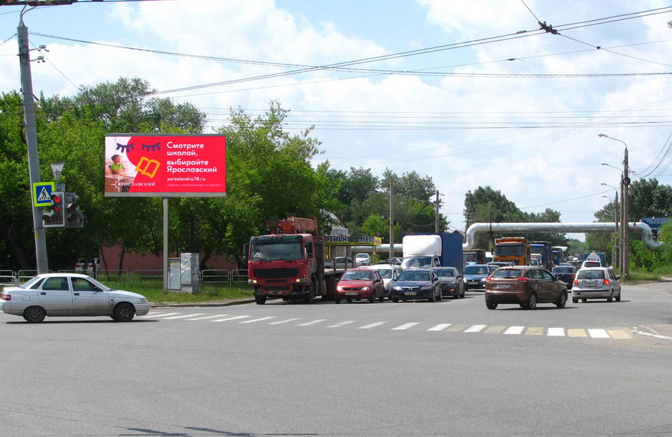 Фотография рекламного носителя, тип: Билборд 3x6, адрес: Победы пр-т. Х Бажова ул. Х Танкистов ул., Челябинск, Челябинская область, Россия. Сторона A1-A10 №553289