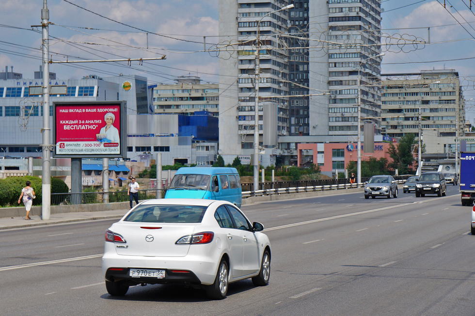 Фотография рекламного носителя, тип: Ситиборд 2.7x3.7, адрес: Рабоче-Крестьянская ул., ост. "пл.Чекистов", Волгоград, Волгоградская область, Россия. Сторона Б №338124