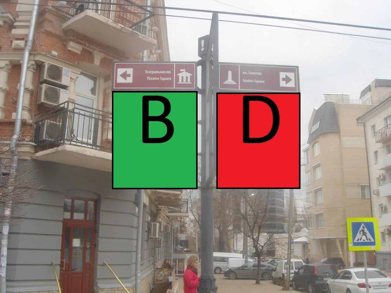 Фотография рекламного носителя, тип: Дорожный указатель, адрес: Большая Садовая ул., д.144, Ростов-на-Дону, Ростовская область, Россия. Сторона Д2 №1086660