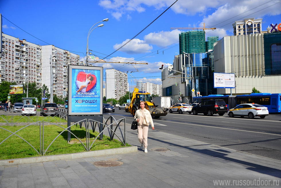 Фотография рекламного носителя, тип: Ситиформат 1.8x1.2, адрес: Хорошевское ш., д.82, Москва, Россия. Сторона Б №777070