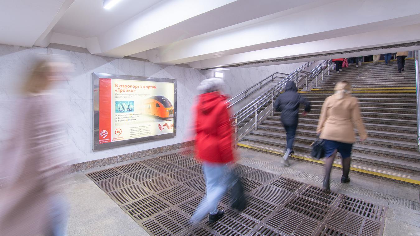 Фотография рекламного носителя, тип: Лайтбокс, адрес: Станция метро «Ясенево», линия Калужско-Рижская, Москва, Россия. Сторона/вариант 59 №821828