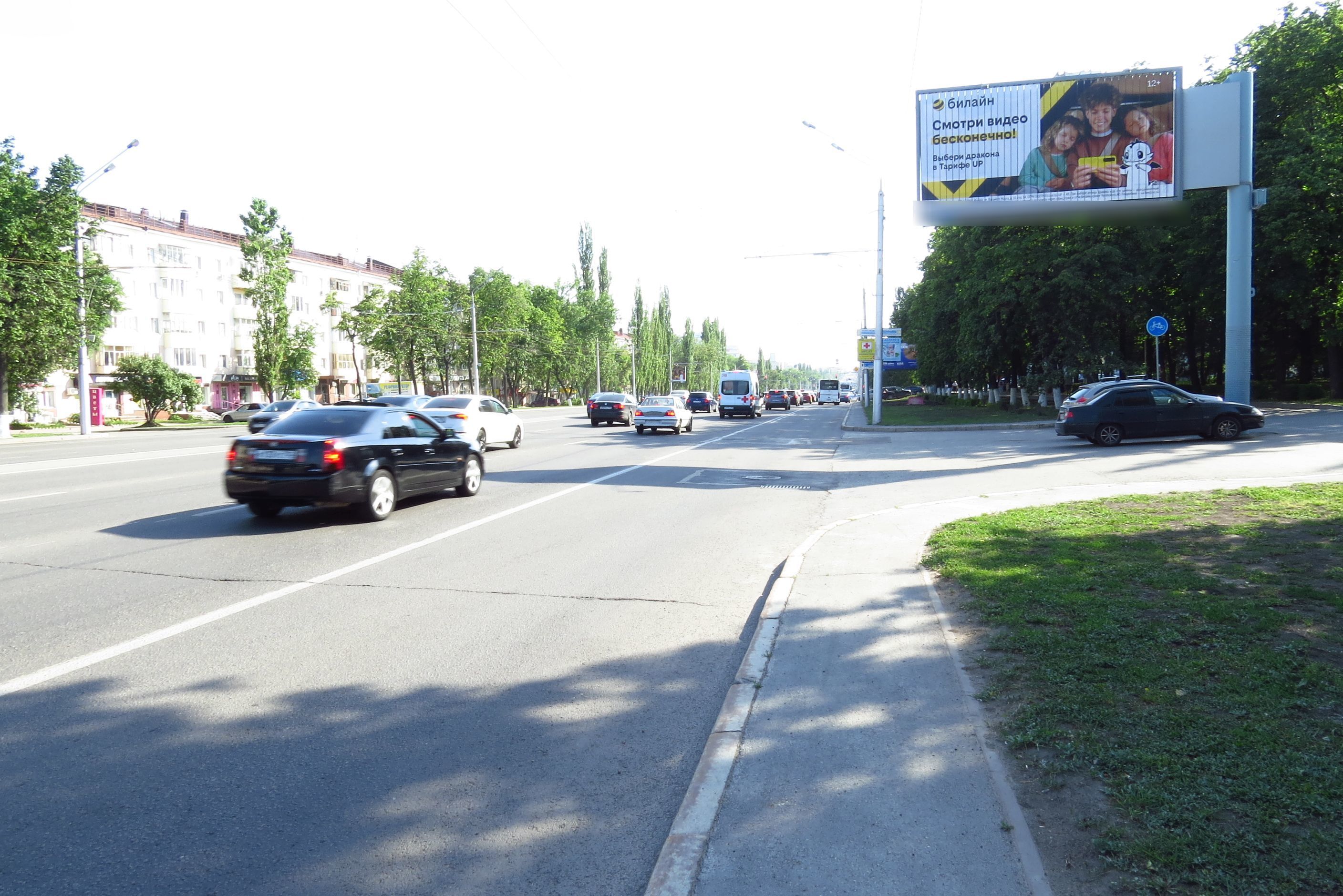 Фотография рекламного носителя, тип: Билборд 3x6, адрес: Октября пр-т., д.69, Уфа, Республика Башкортостан, Россия. Сторона А1-А3 №789870
