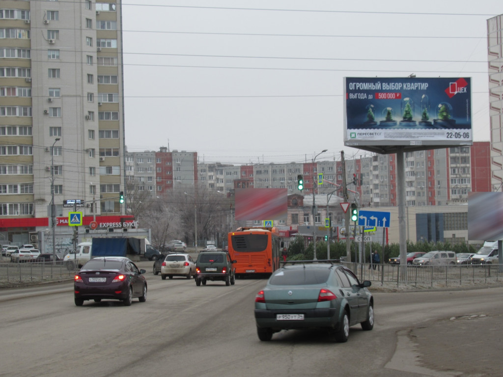 Фотография рекламного носителя, тип: Билборд 3x6, адрес: Менделеева ул., выезд на Лермонтова ул., Волгоград, Волгоградская область, Россия. Сторона А1 №1000564