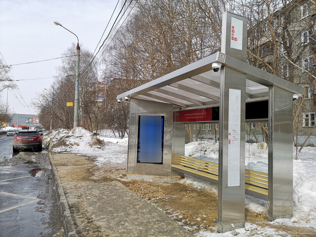 Фотография рекламного носителя, тип: Остановка, адрес: Адмирала Васюнина ул., ост. 4-й Нагорный микрорайон, поз.1, Нижний Новгород, Нижегородская область, Россия. Сторона A+B №882922