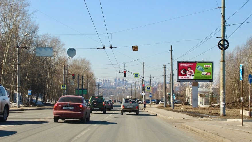Фотография рекламного носителя, тип: Билборд 3x6, адрес: Бринского ул., д.8А Х Родионова ул., Нижний Новгород, Нижегородская область, Россия. Сторона A1-A10 №761043