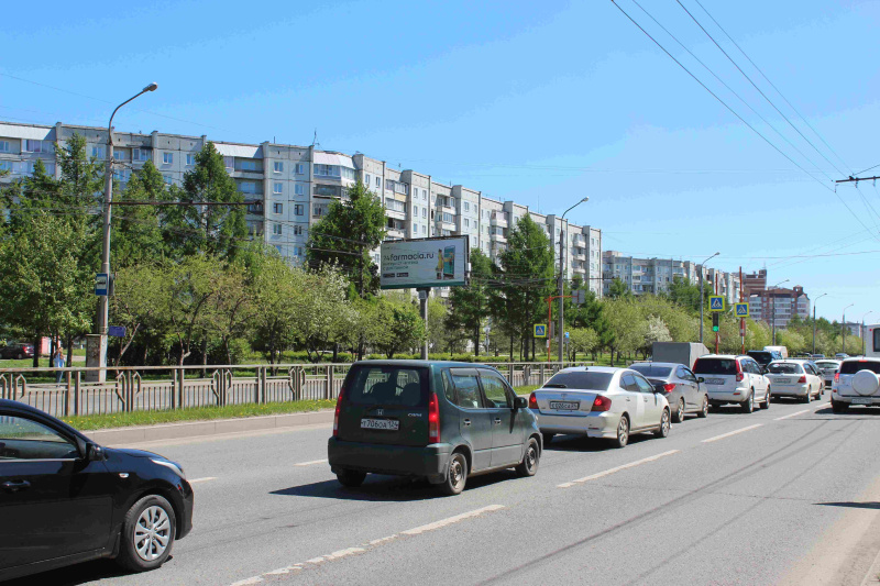 Фотография рекламного носителя, тип: Билборд 3x6, адрес: Комсомольский пр-т., д.7 Х 9 мая ул., д.37, Красноярск, Красноярский край, Россия. Сторона Б №813792