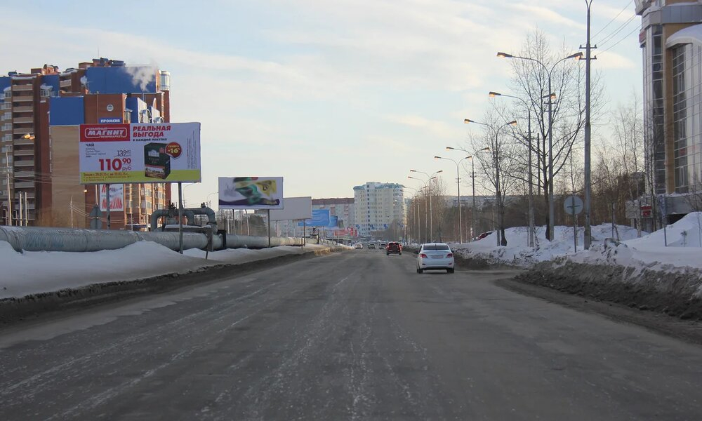 Фотография рекламного носителя, тип: Билборд 3x6, адрес: Пролетарский пр-т., д.3, поз.2, Сургут, Ханты-Мансийский автономный округ – Югра, Россия. Сторона А №1068411