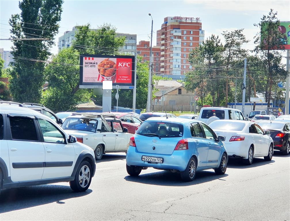 Фотография рекламного носителя, тип: Билборд 3x6, адрес: Северная ул. Х Бородина ул., д.7, Краснодар, Краснодарский край, Россия. Сторона Аh1-Аh4 №992934